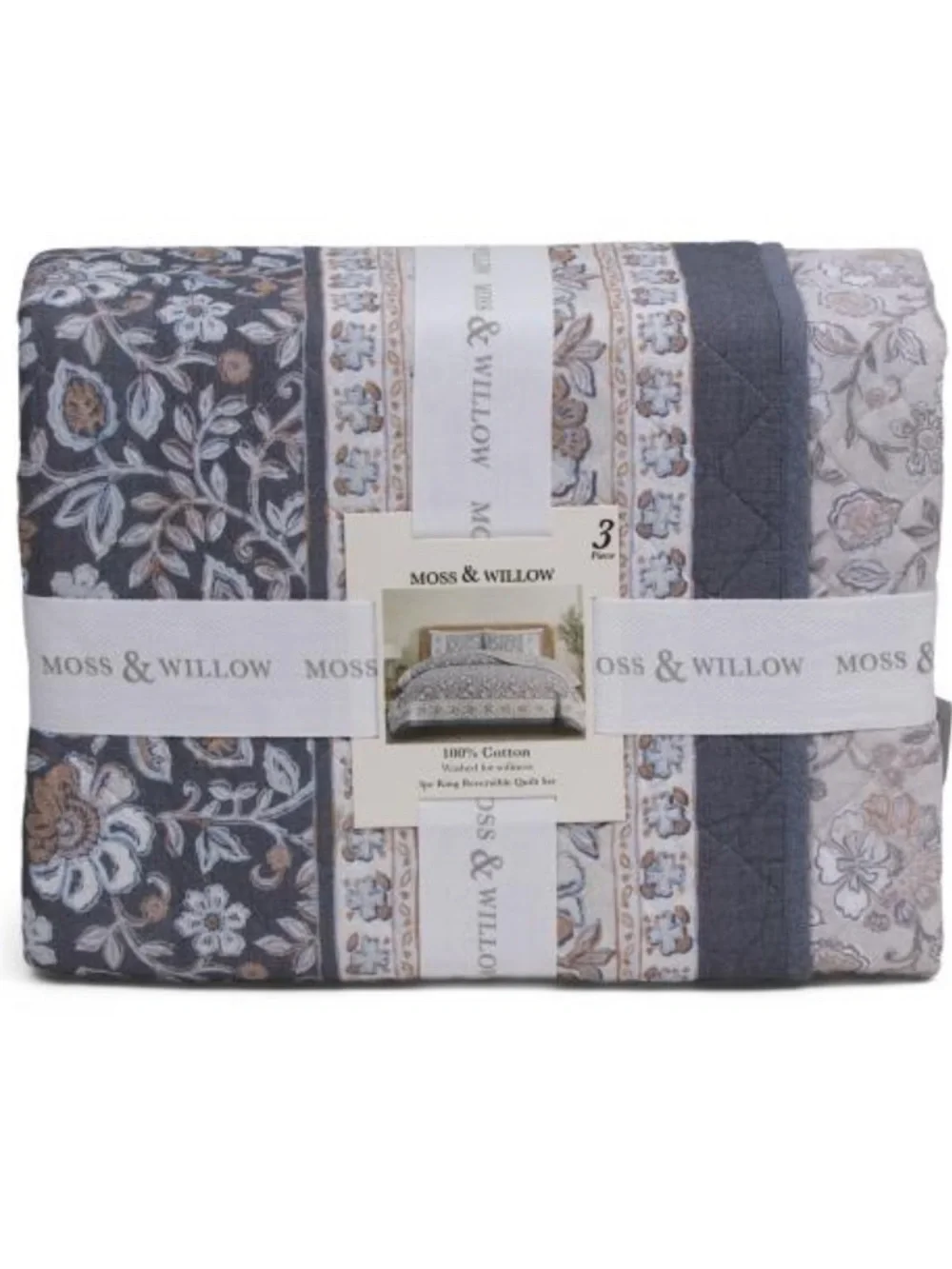 MOSS & WILLOW 3pc border quilt set
